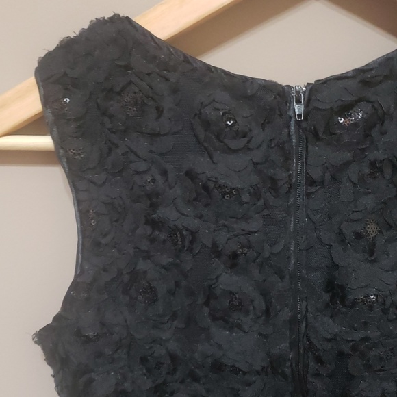 Girls size 12 black dress with Rose's and sequins - Picture 6 of 8